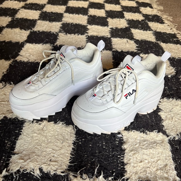 Fila Shoes Fila Womens Disruptor 2 Wedge Patent White Poshmark